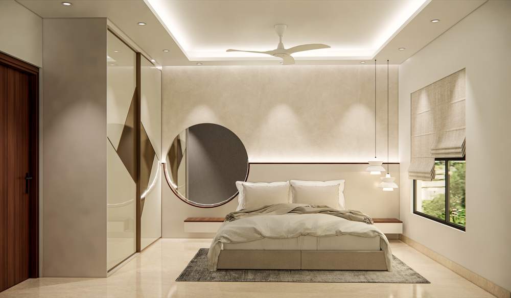 Bedroom · Round Mirror Feature