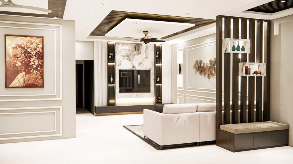 Living · Marble Feature Wall